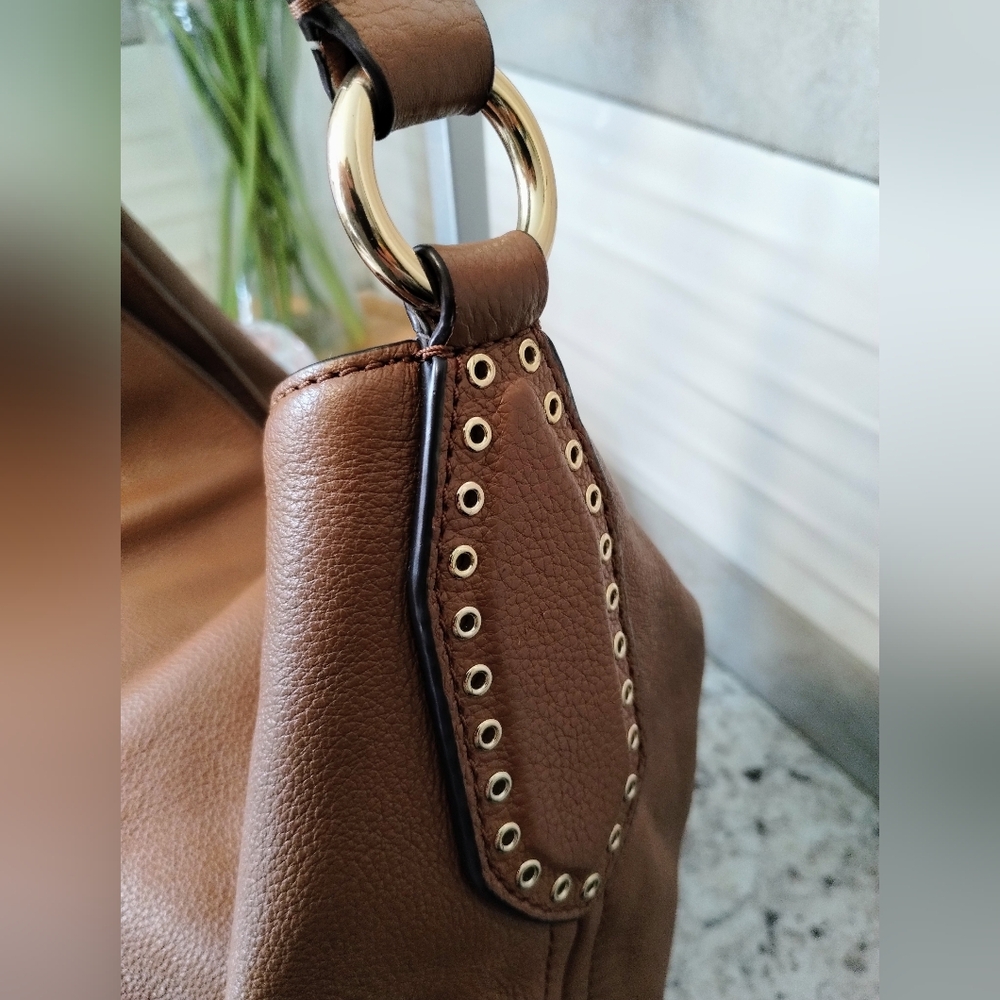 Michael Kors Karson Studded Large Leather Hobo Shoulder Bag - Picture 3 of 10